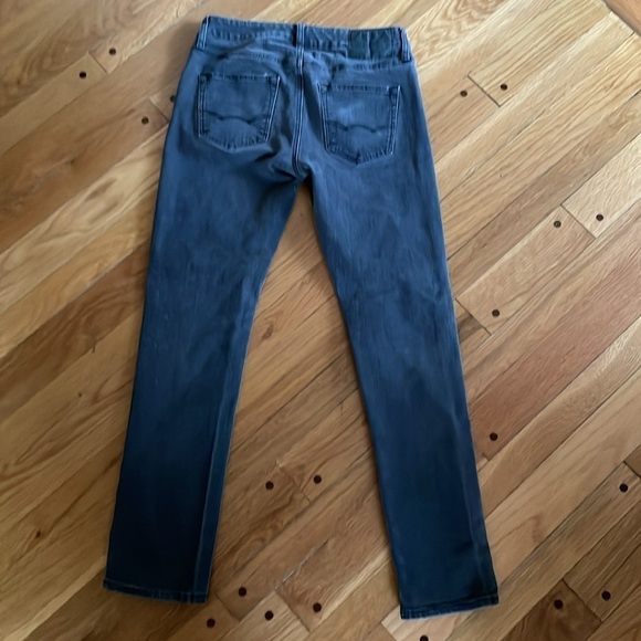 American Eagle 30 x 32 Men Grey Black Denim Jeans Pants Slim 360 Extreme Flex - Picture 5 of 6